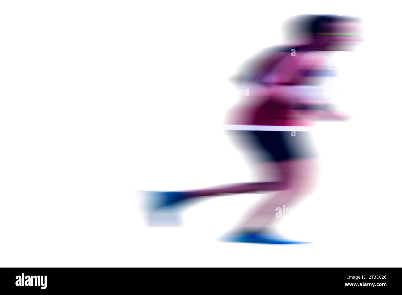 Blurred runner on white background. Stock Photo