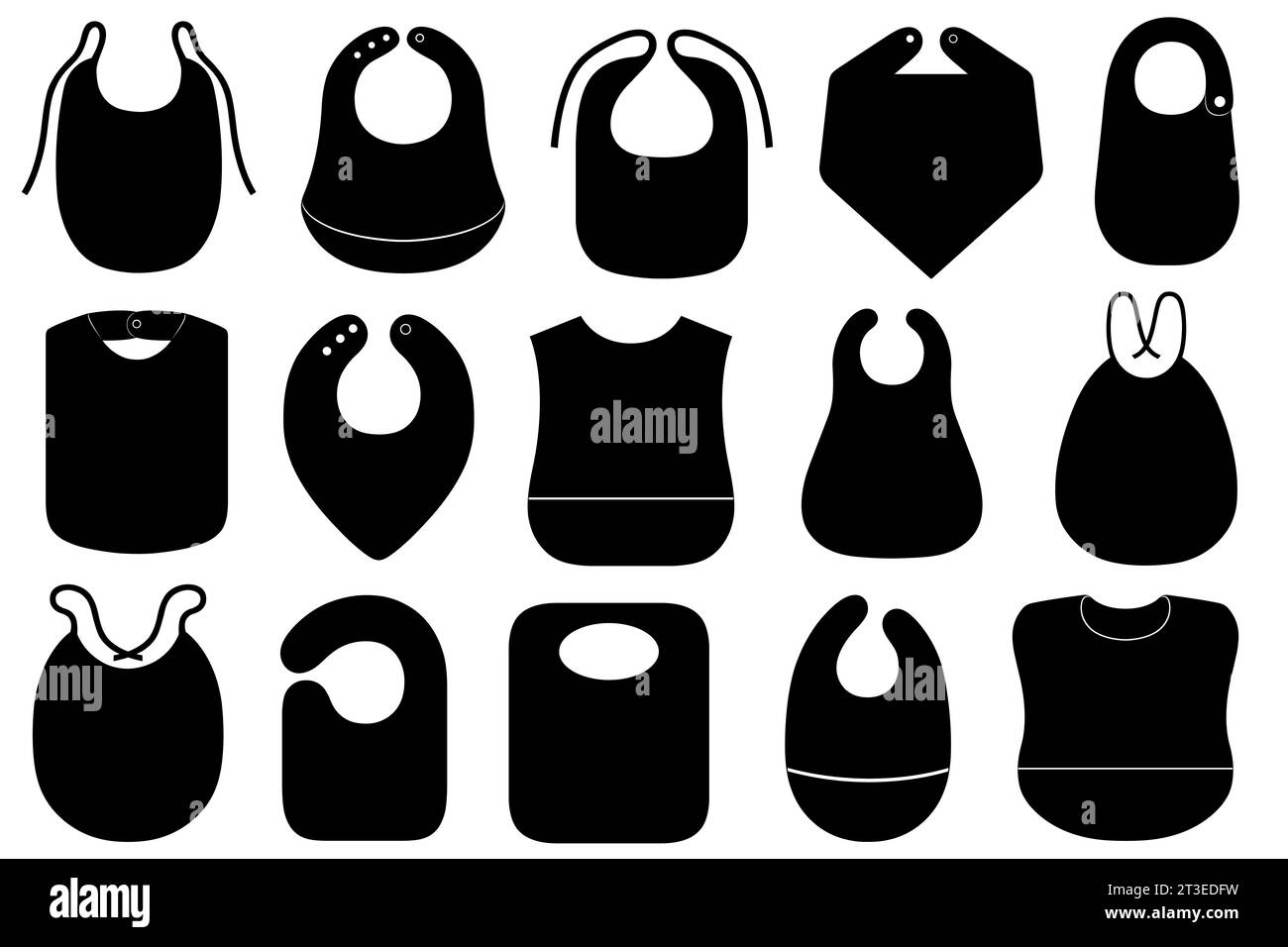 Illustration of different baby bibs isolated on white Stock Photo Alamy