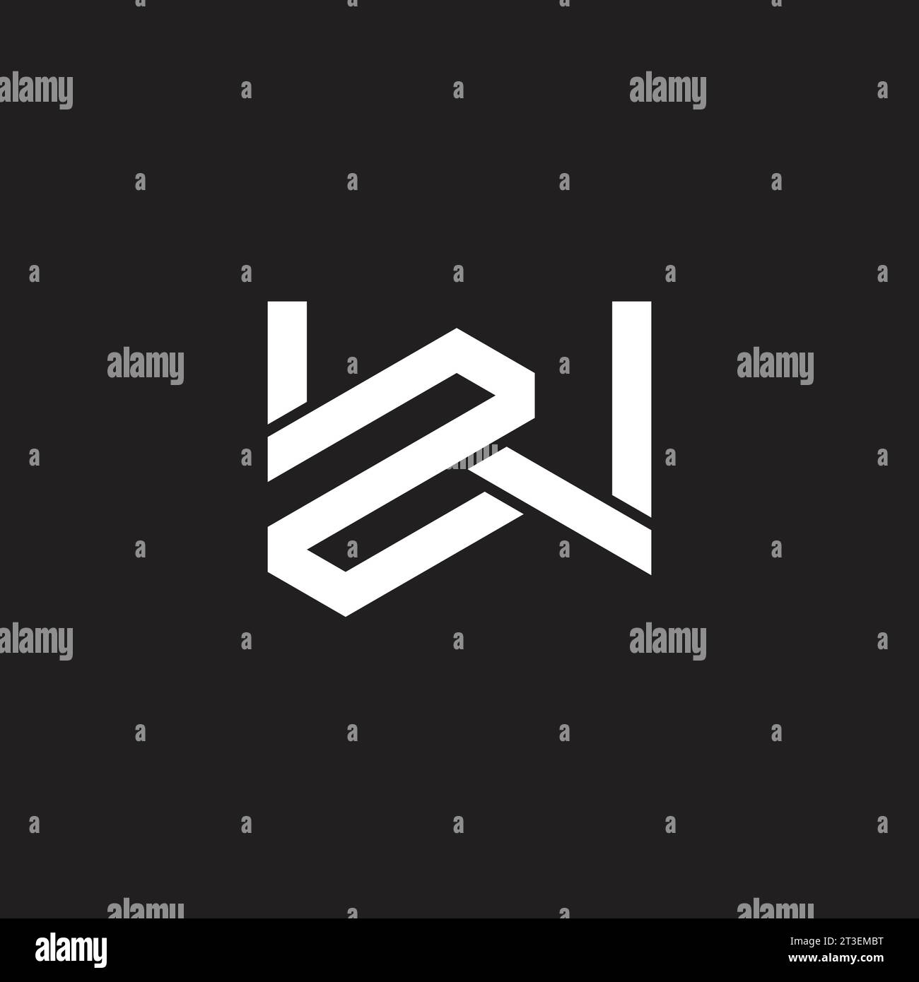letter nw stripes geometric line logo vector Stock Vector