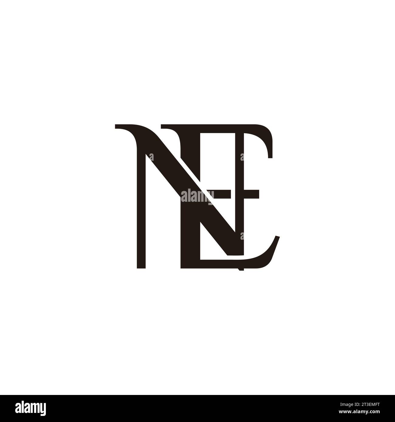 letter ne simple linked 3d flat logo vector Stock Vector Image & Art ...