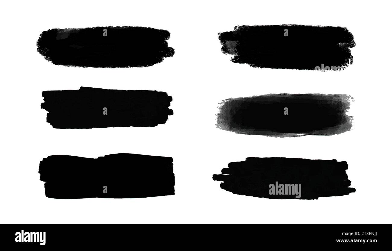 Brush strokes. Vector paintbrush set. Grunge design elements. Grungy ...