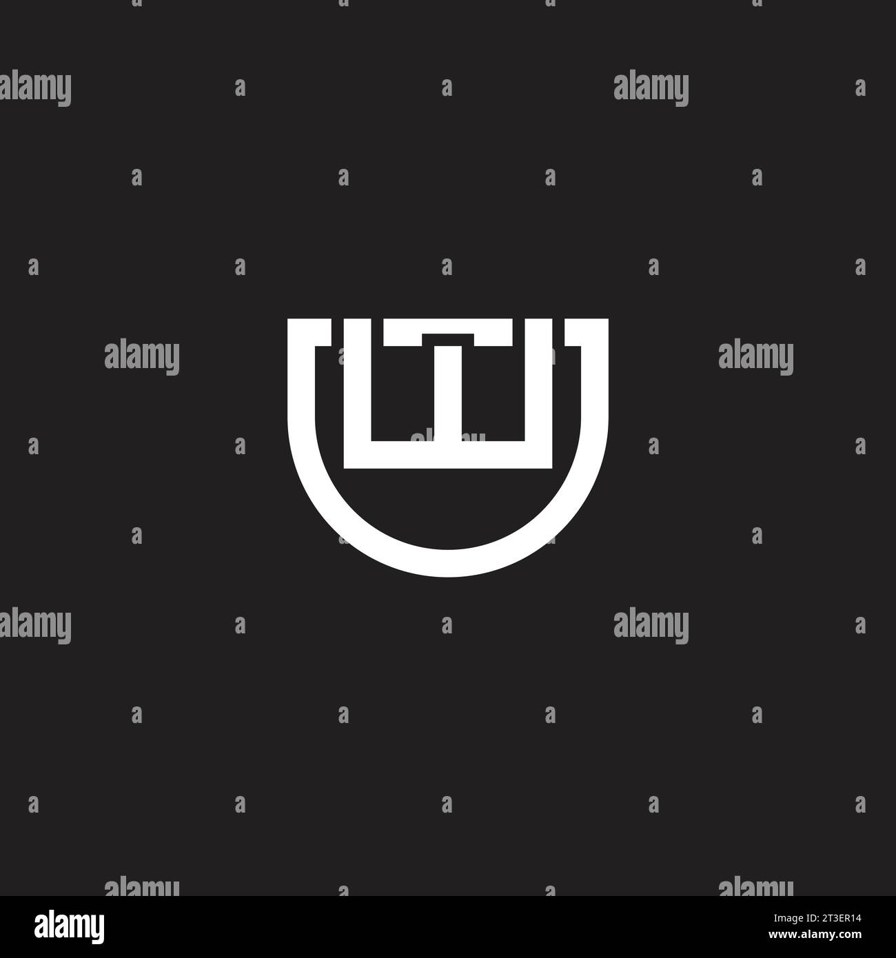 letter wu linked geometric logo vector Stock Vector