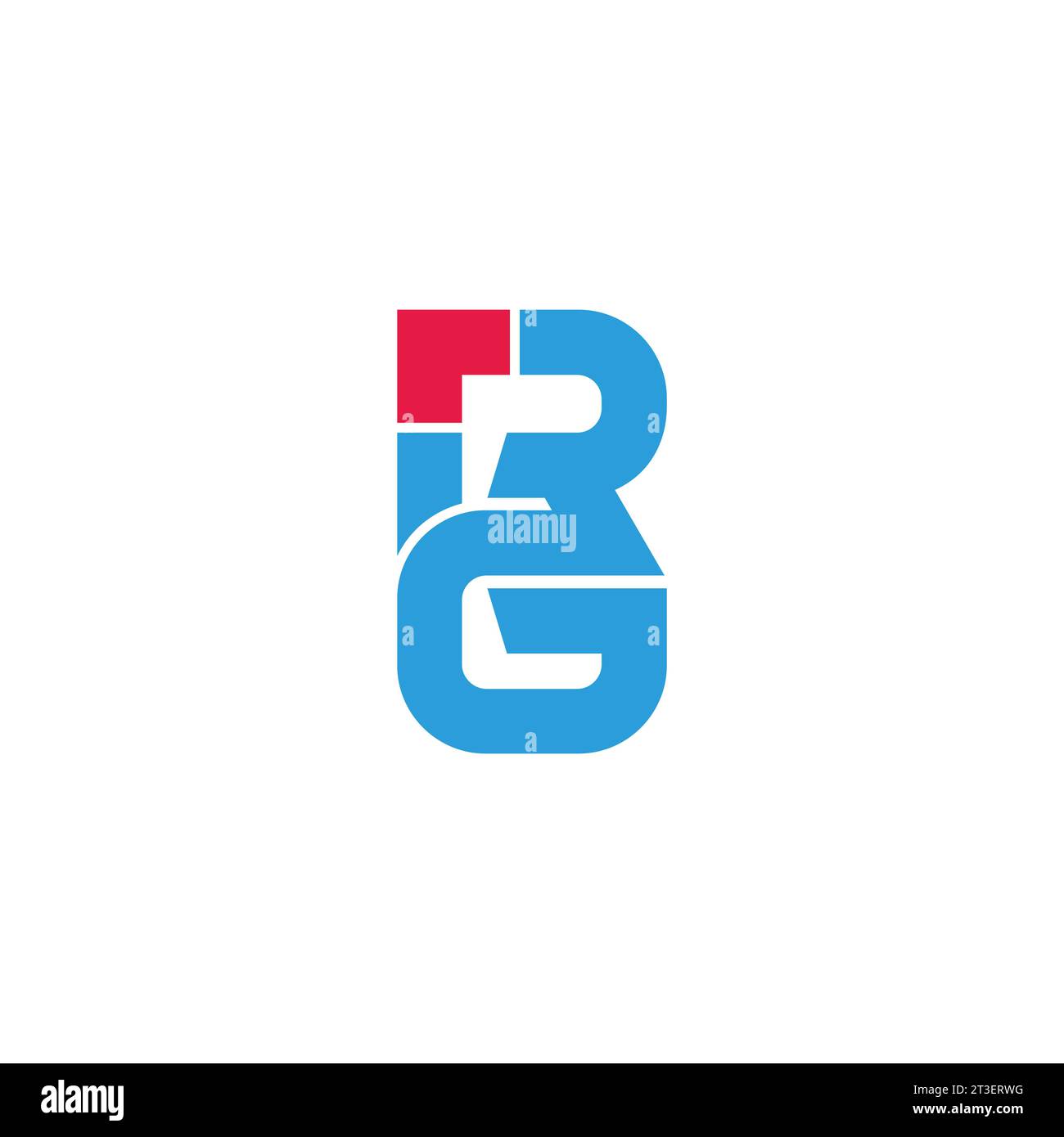 letter rg linked arrow simple logo vector Stock Vector
