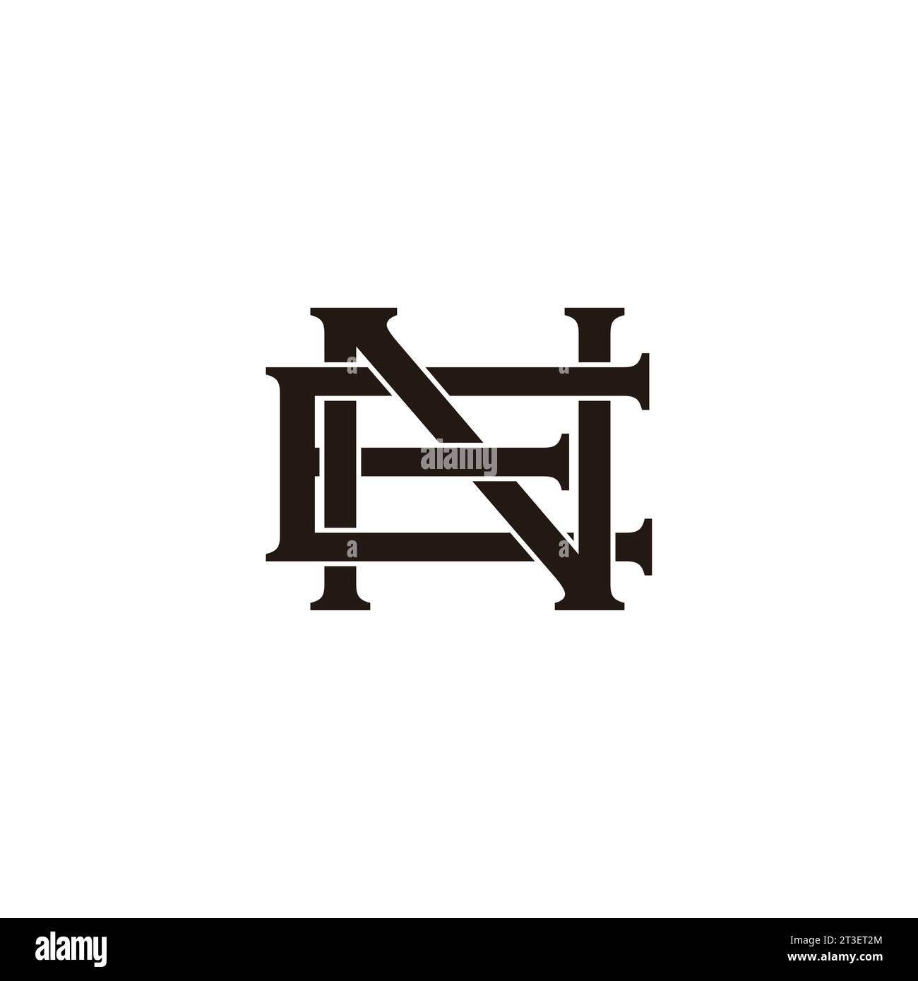 letter en ne linked 3d flat simple logo vector Stock Vector