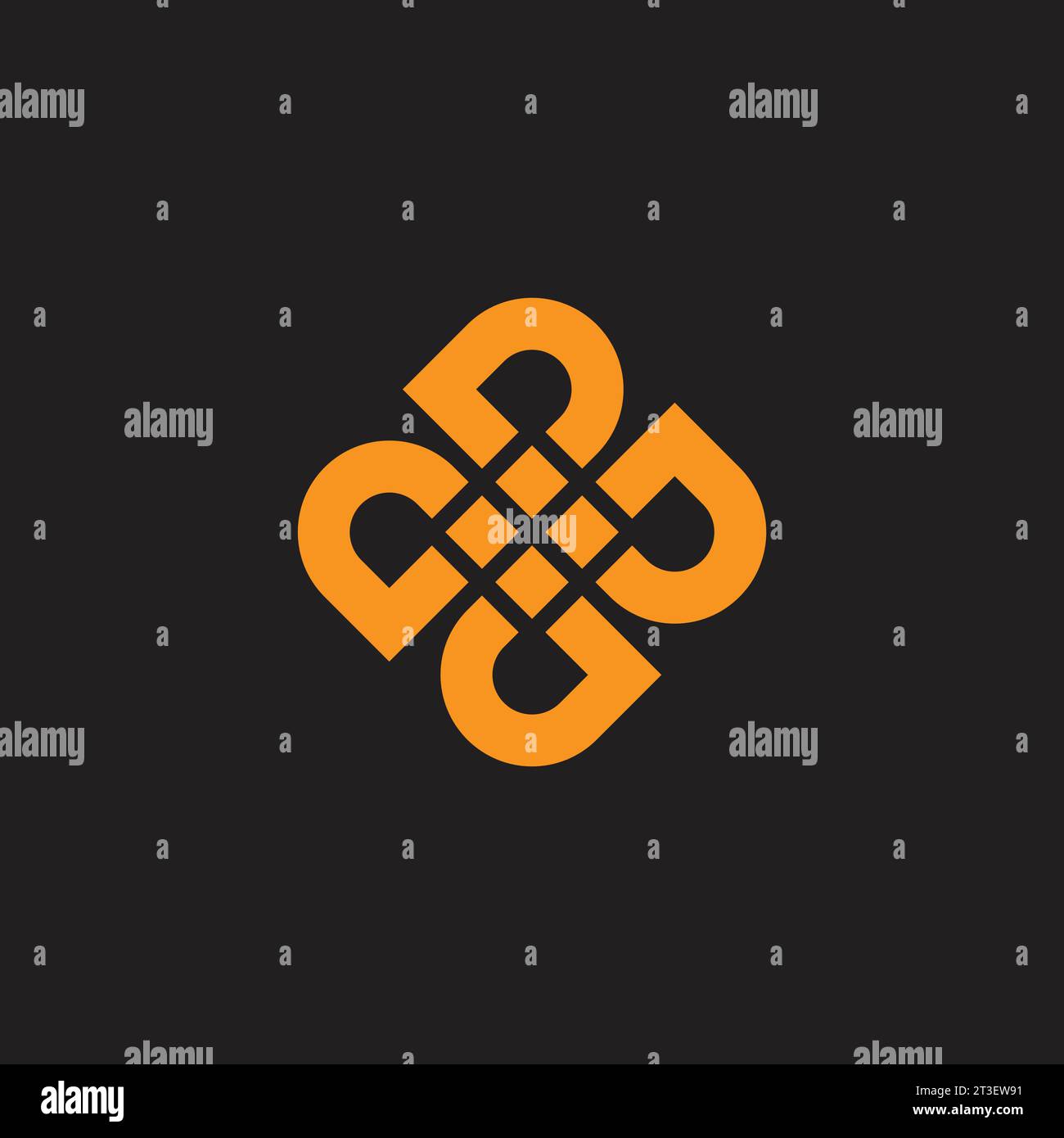 golden flower simple geometric letter d logo vector Stock Vector