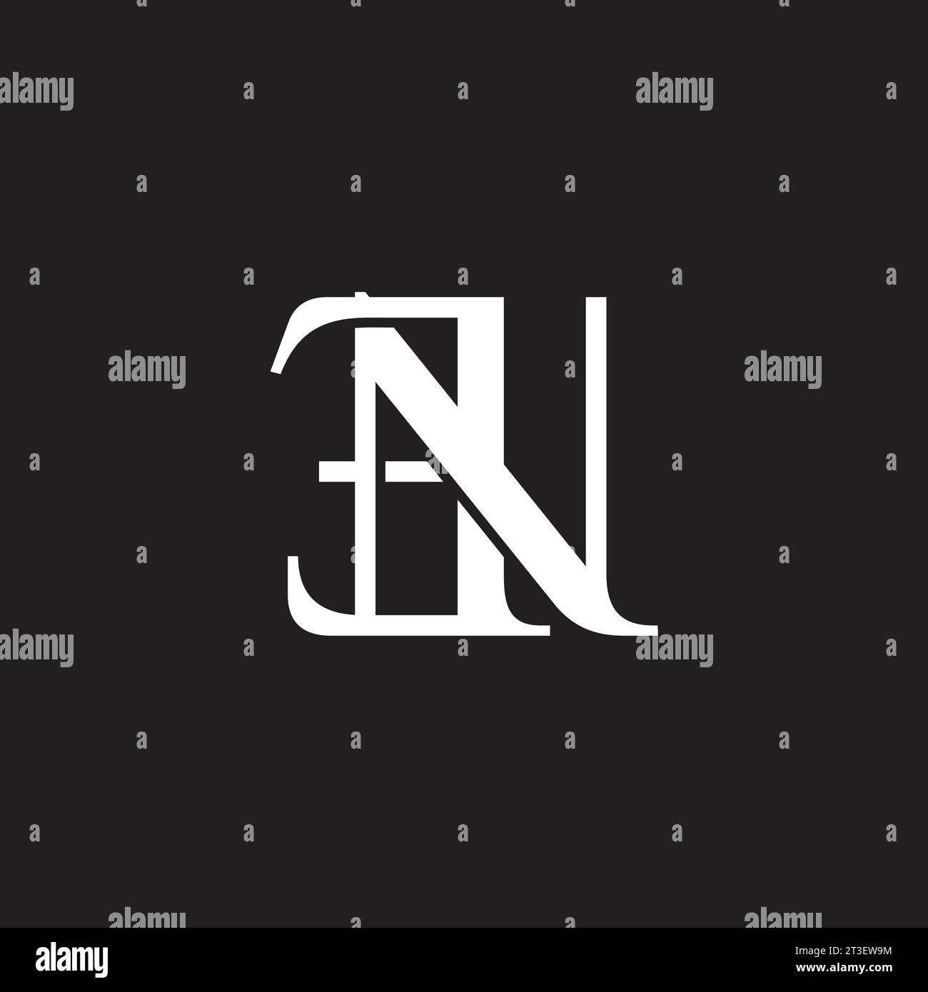 letter en simple linked font logo vector Stock Vector