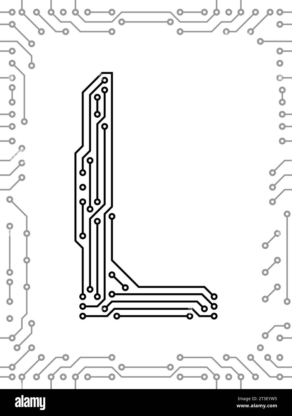 Alphabet of printed circuit boards Royalty Free Vector Image Stock