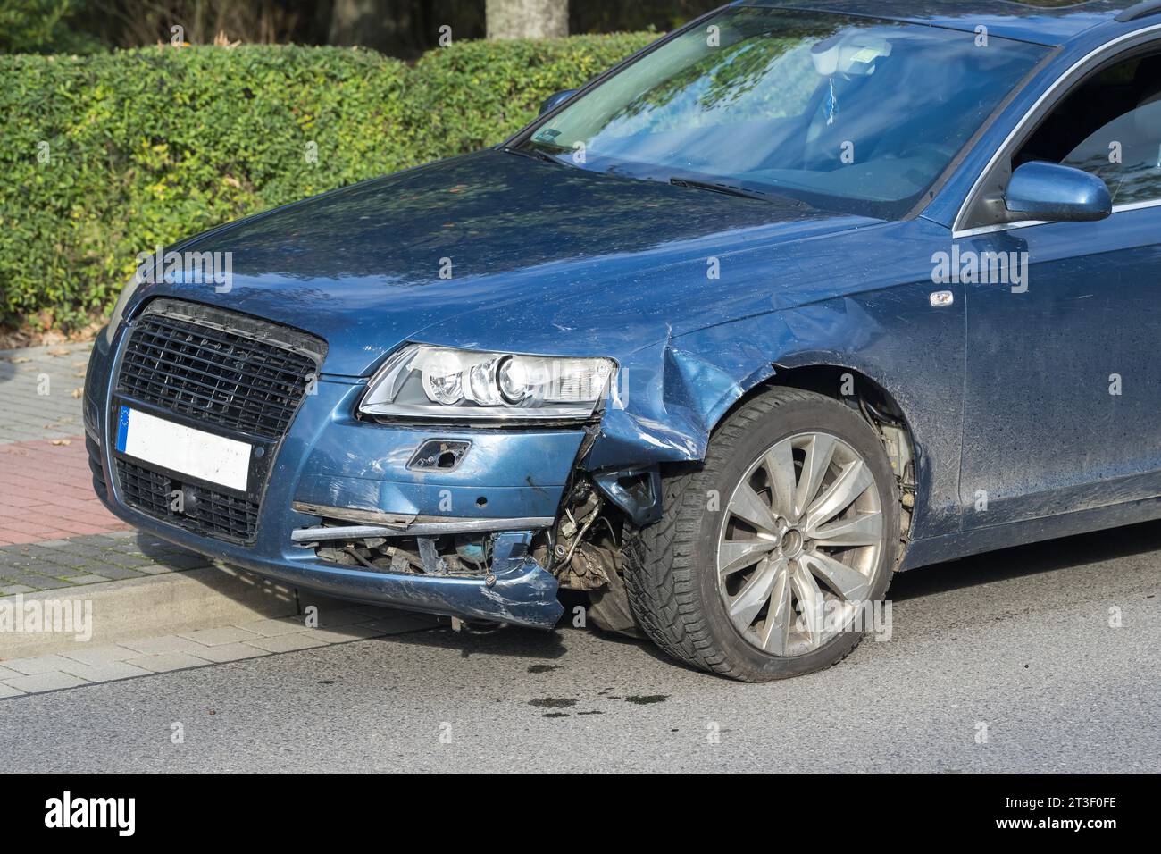 A car with a front damage Stock Photo