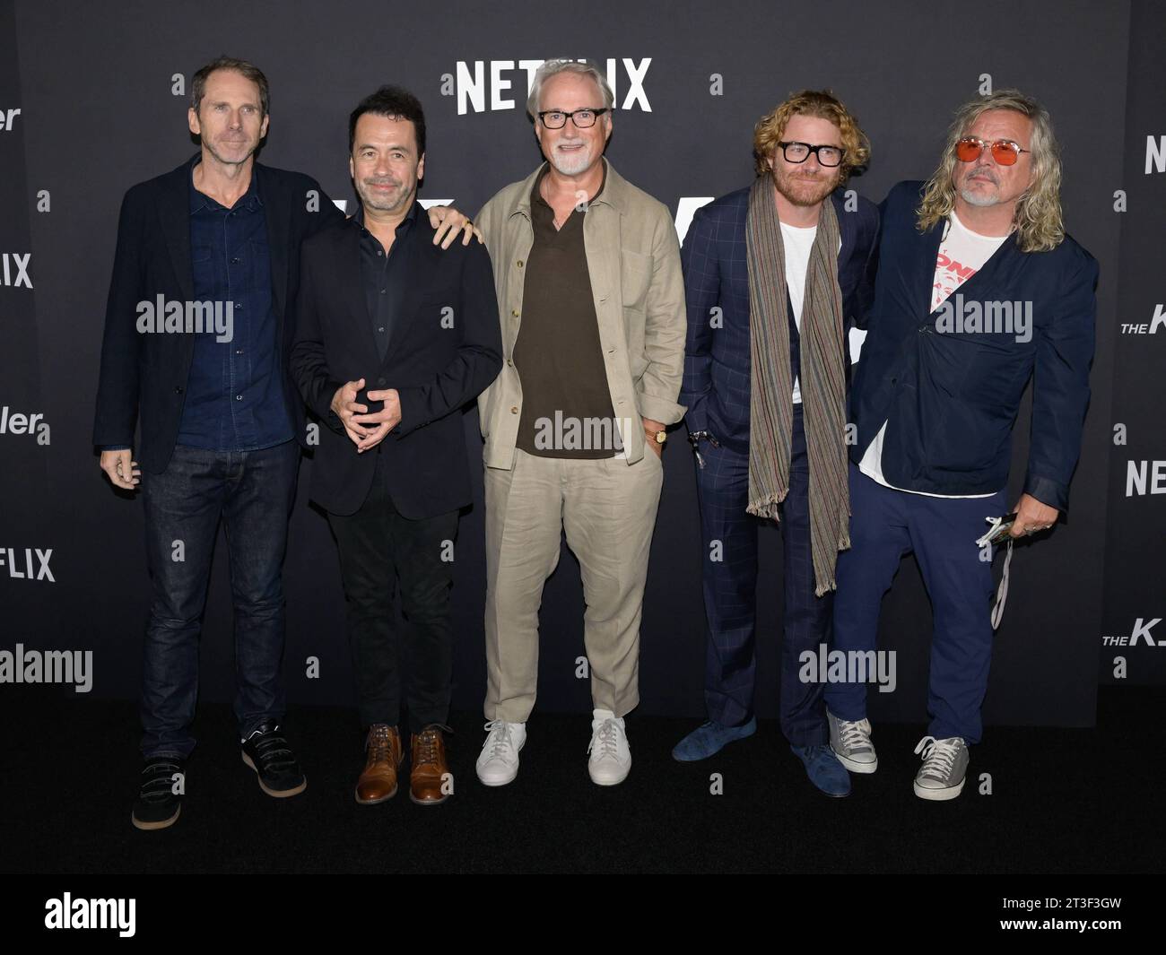 24 October 2023 - Hollywood, California - Kirk Baxter, Ren Klyce, David Fincher, Erik Messerschmidt and Andrew Kevin Walker. Netflix s LA Special Screening of The Killer at The Academy Museum of Motion Pictures. Photo Copyright: xBillyxBennight/AdMediax/MediaPunchx Stock Photo