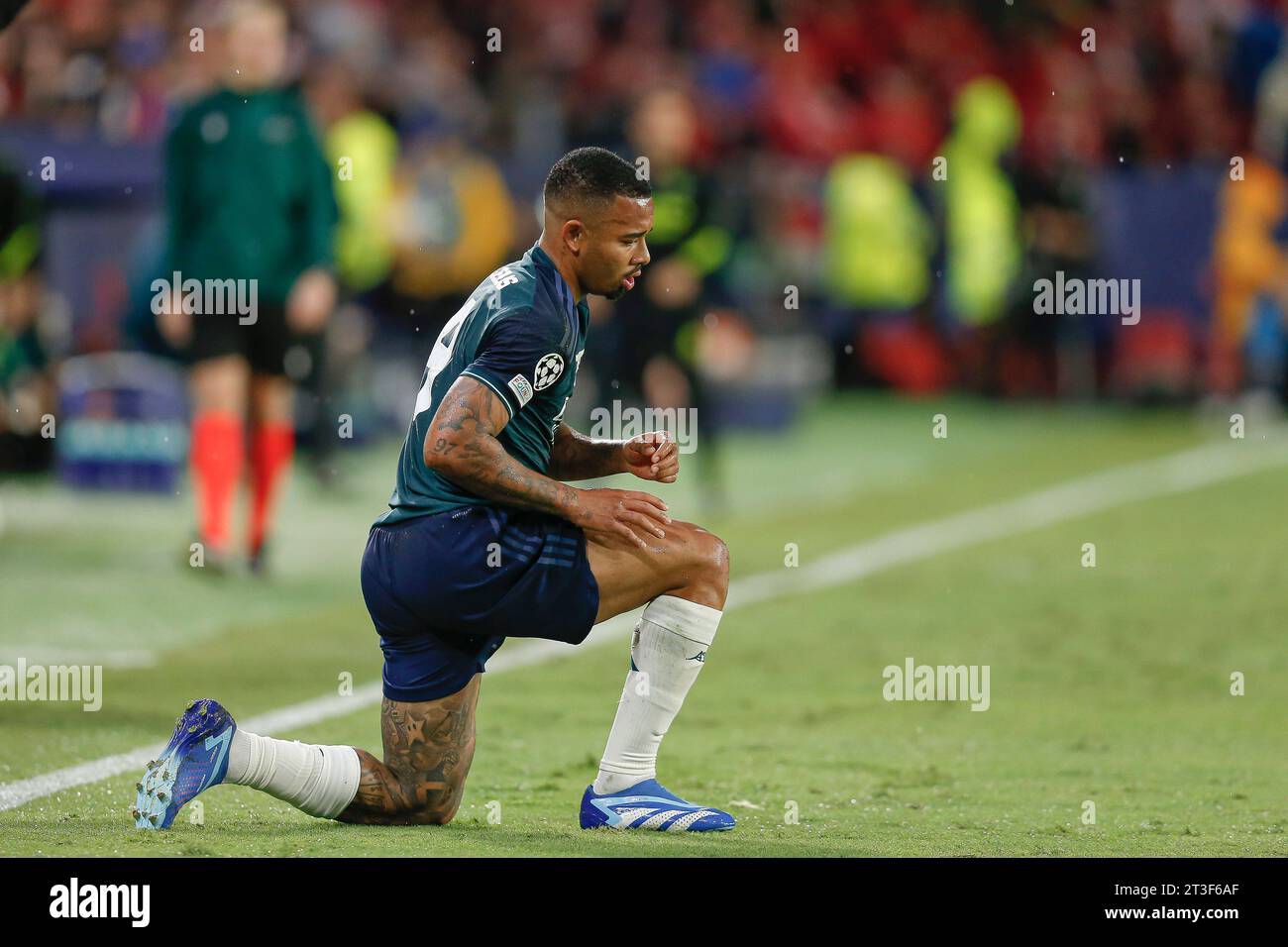 Gabriel Jesus of Arsenal FC  during the UEFA Champions League match, Group B, between Sevilla FC and Arsenal FC played at Ramon Sanchez Pizjuan Stadium on October 24, 2023 in Sevilla, Spain. (Photo by Antonio Pozo / PRESSINPHOTO) Stock Photo