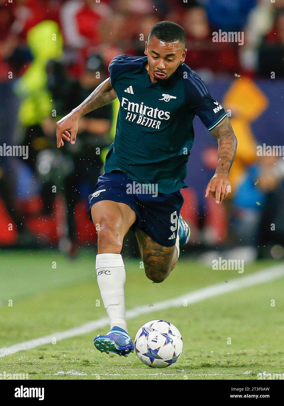 Gabriel Jesus of Arsenal FC  during the UEFA Champions League match, Group B, between Sevilla FC and Arsenal FC played at Ramon Sanchez Pizjuan Stadium on October 24, 2023 in Sevilla, Spain. (Photo by Antonio Pozo / PRESSINPHOTO) Stock Photo