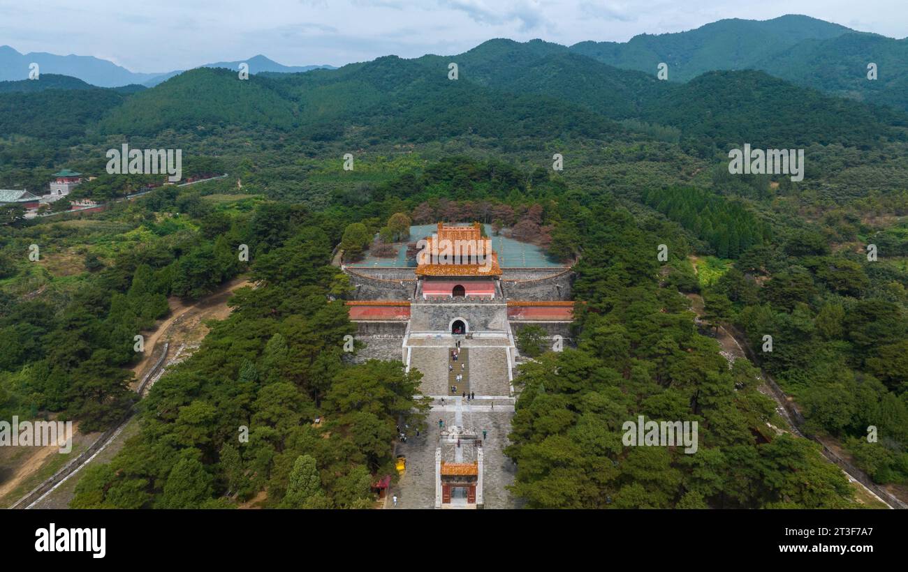 Zunhua City, China August 27, 2023 Aerial photo taken of the Yuling