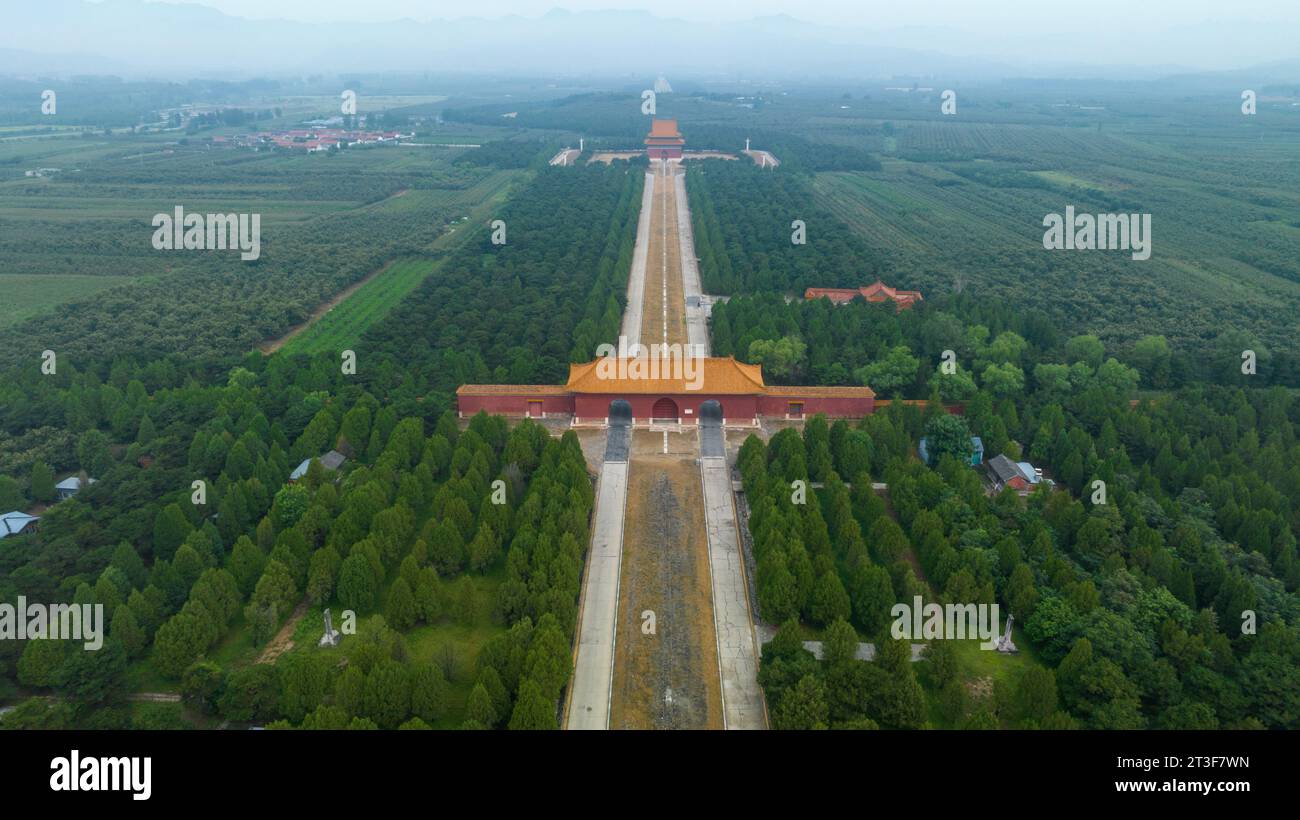 Zunhua, China August 27, 2023 Aerial photos of the memorial archway