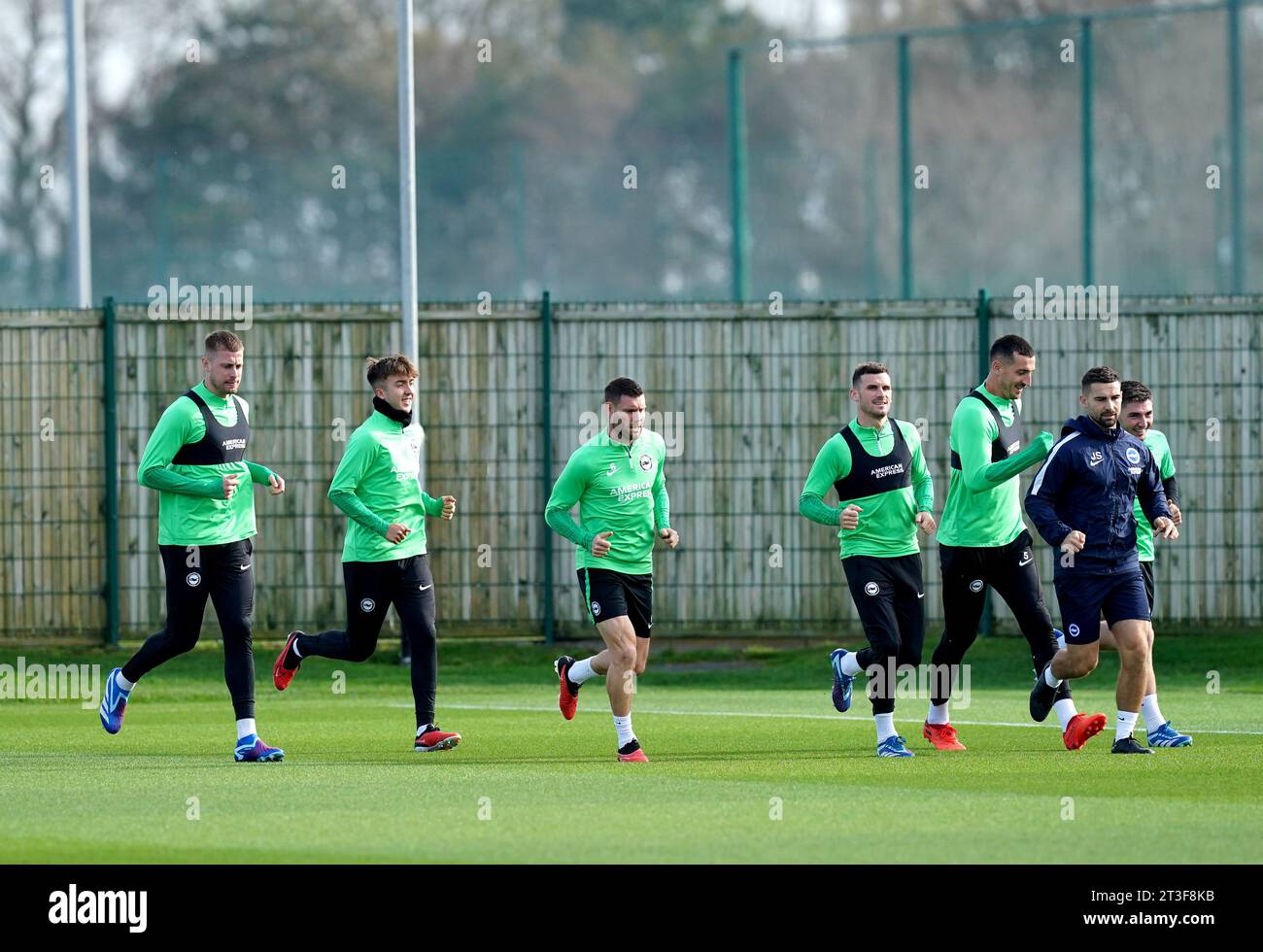 Brighton and Hove Albion players during a training session at the American Express Elite Football Performance Centre, Lancing. Picture date: Wednesday October 25, 2023. Stock Photo