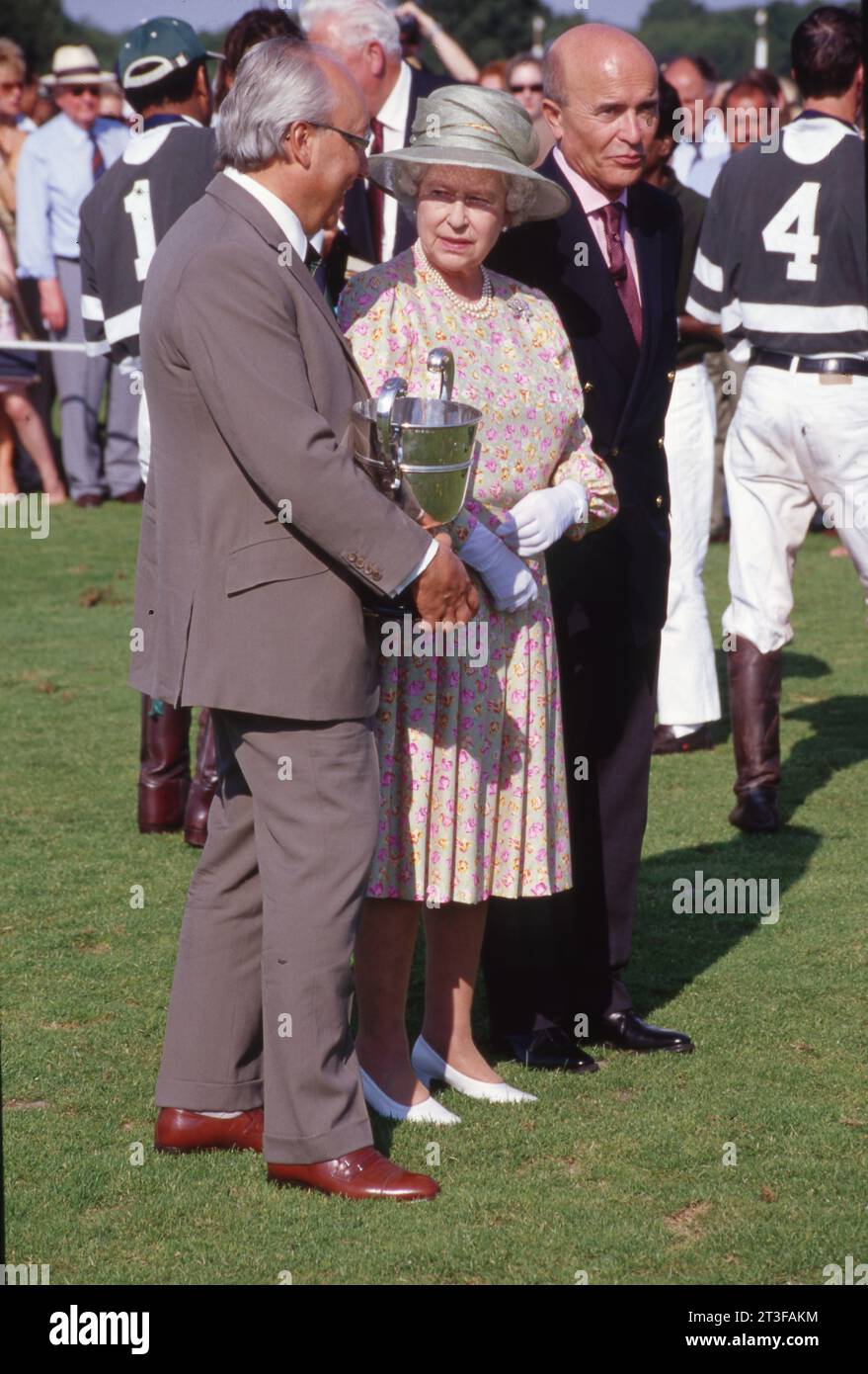 The Queen at The Queen's Cup Polo, Smith's Lawn, Windsor on 15th June 2003   Photo by The Henshaw Archive Stock Photo