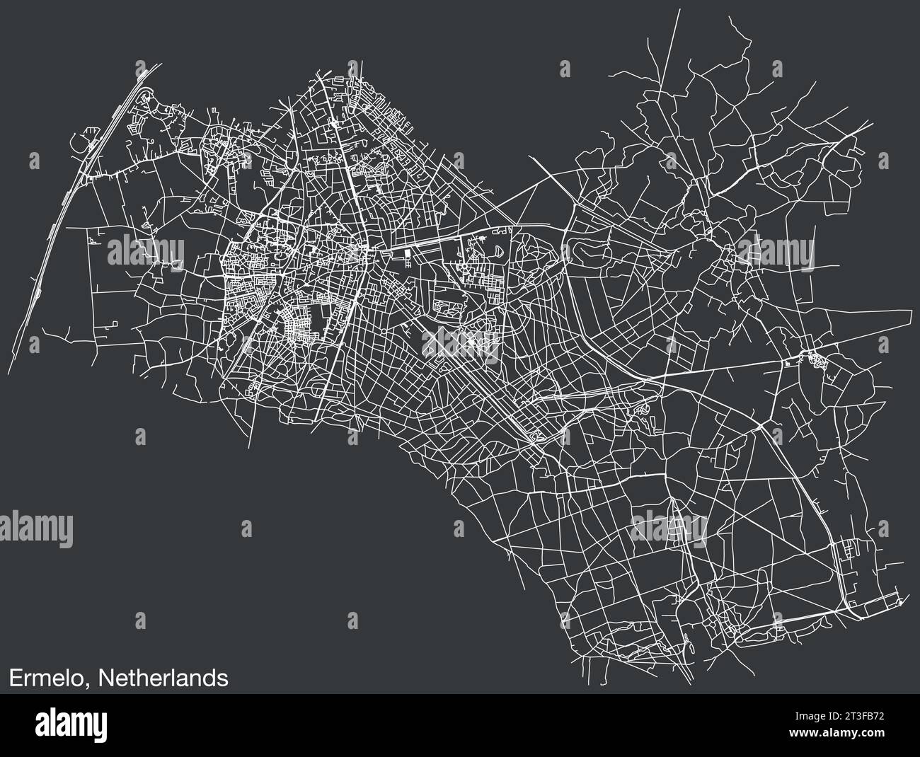 Street roads map of ERMELO, NETHERLANDS Stock Vector Image & Art - Alamy