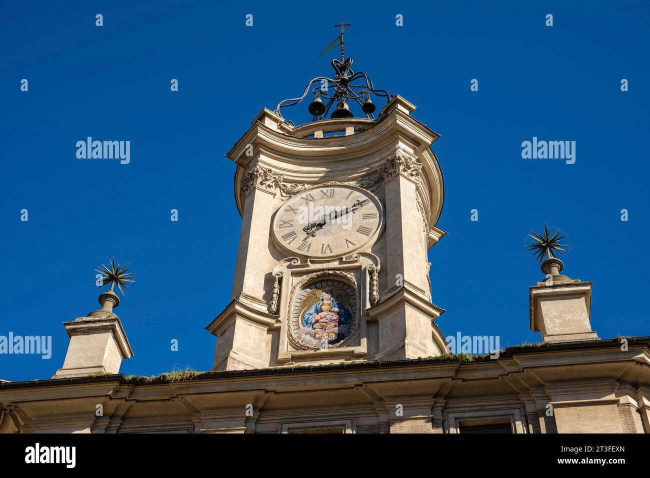 Italy, Lazio, Rome, Piazza Navona district, The Oratory of the Filipinos (Oratorio dei Filippini), Clock Tower (Torre dell'orologio), bell tower Stock Photo