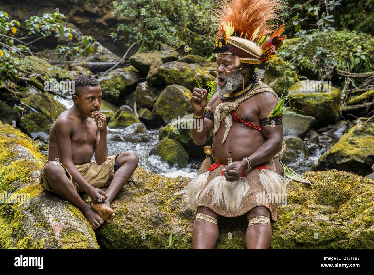 Keith Mapira Papua New Guinea, Hela province, Ambua forest, chief Mundiya Kepanga ...