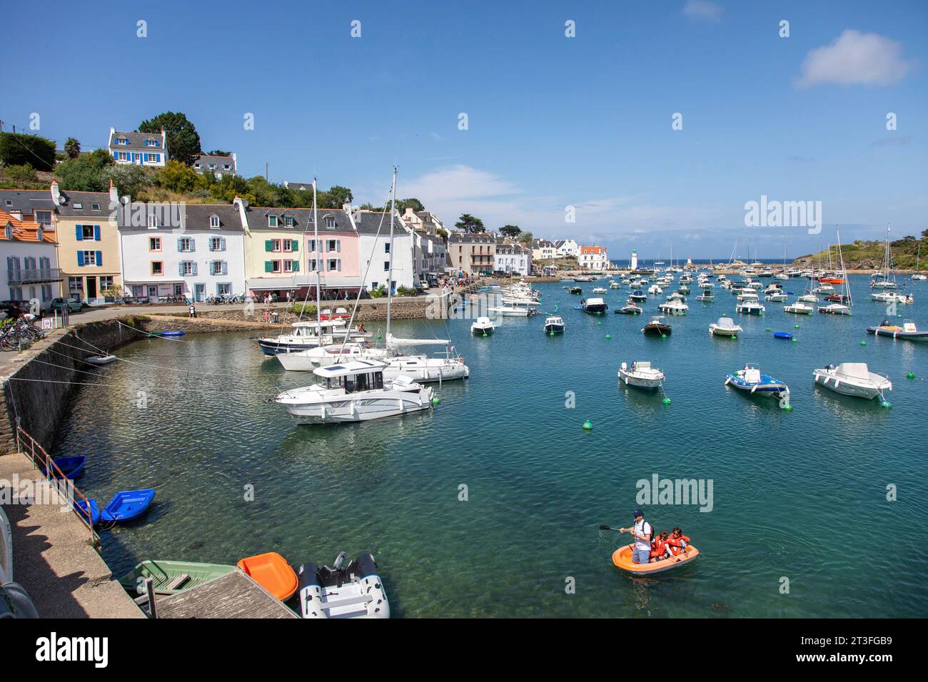 France, Morbihan, Belle Ile en mer, port sauzon Stock Photo