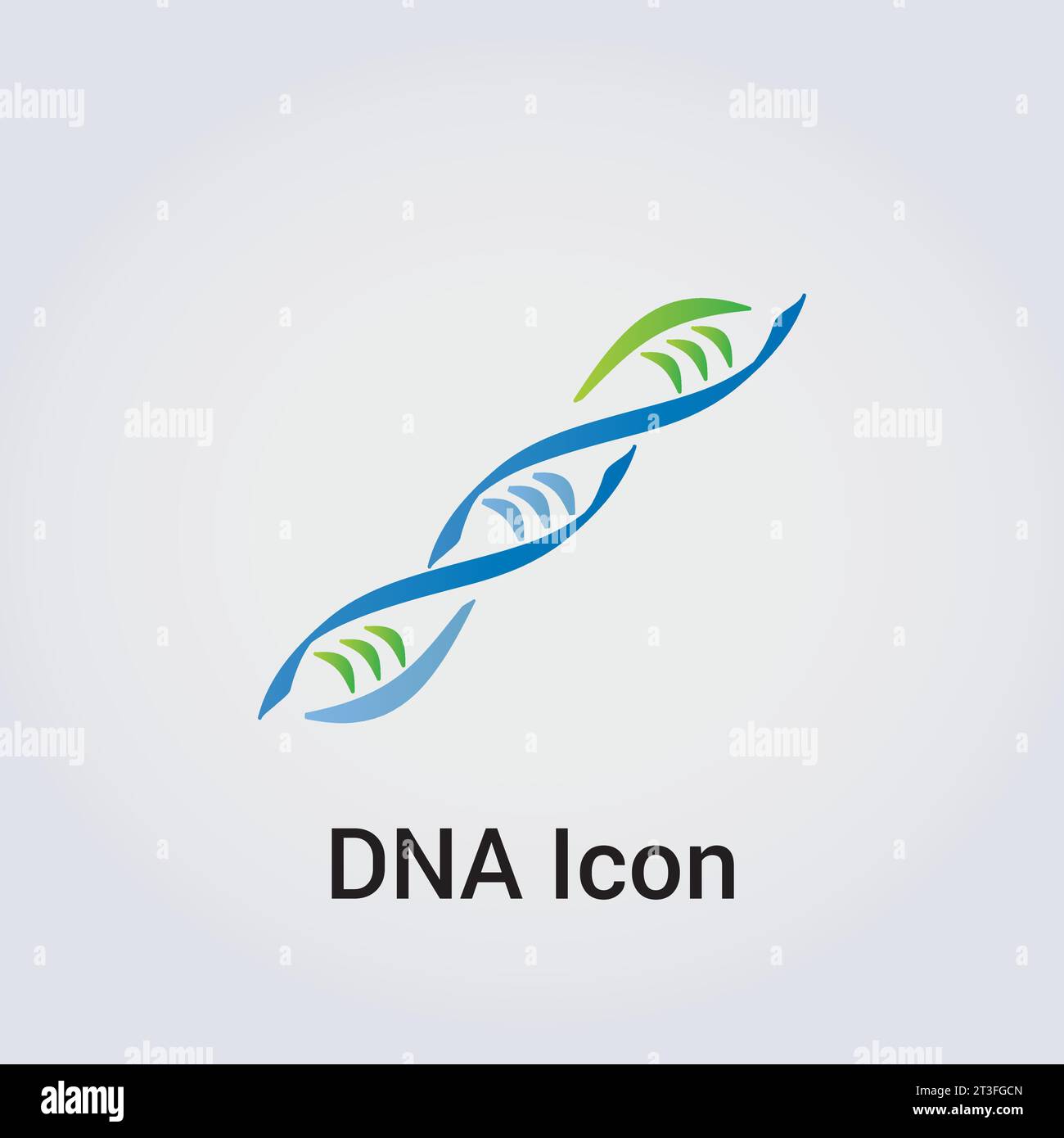DNA Icon Logo Symbol - Gene Genetics Research Medical Science Human Health Emblem - Helix Pattern Strand Chain Infinity Concept Vector Stock Vector