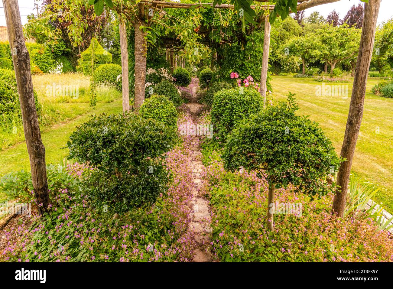 France, Somme, Maizicourt, Les jardins de Maizicourt, French garden, English garden, Contemporary garden, Vegetable garden Stock Photo