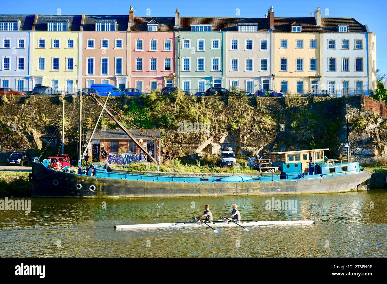 United Kingdom, Bristol, colorful houses on Redcliffe Parade Stock