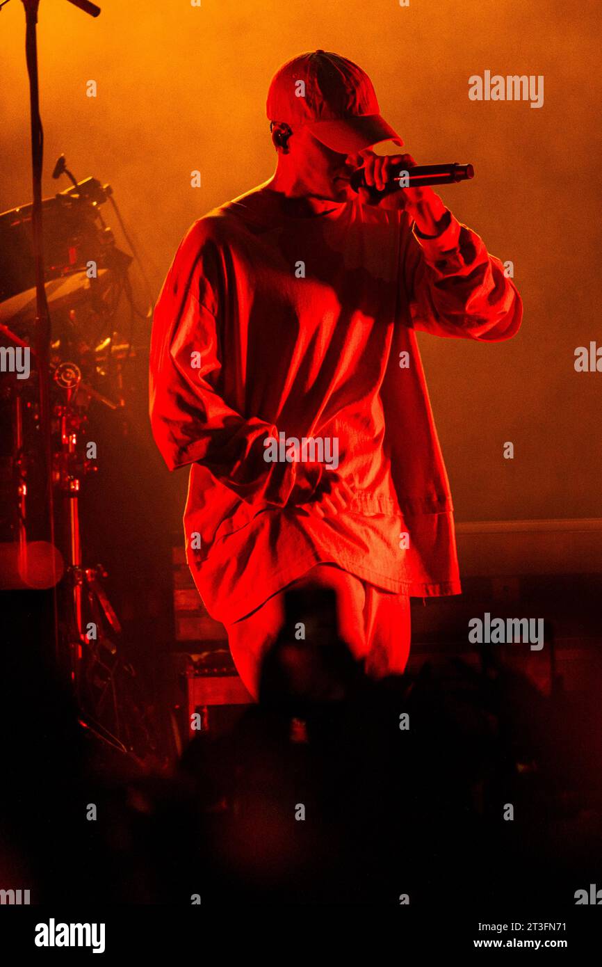 NF performing live on stage
