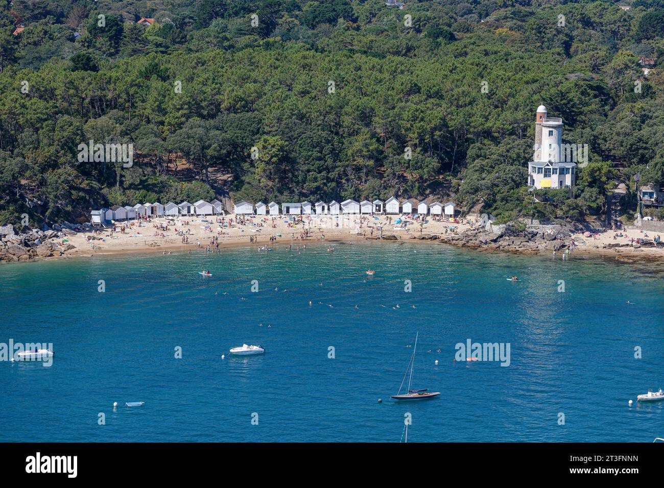 France, Vendee, Noirmoutier island, the Anse Rouge beach and the Tour ...
