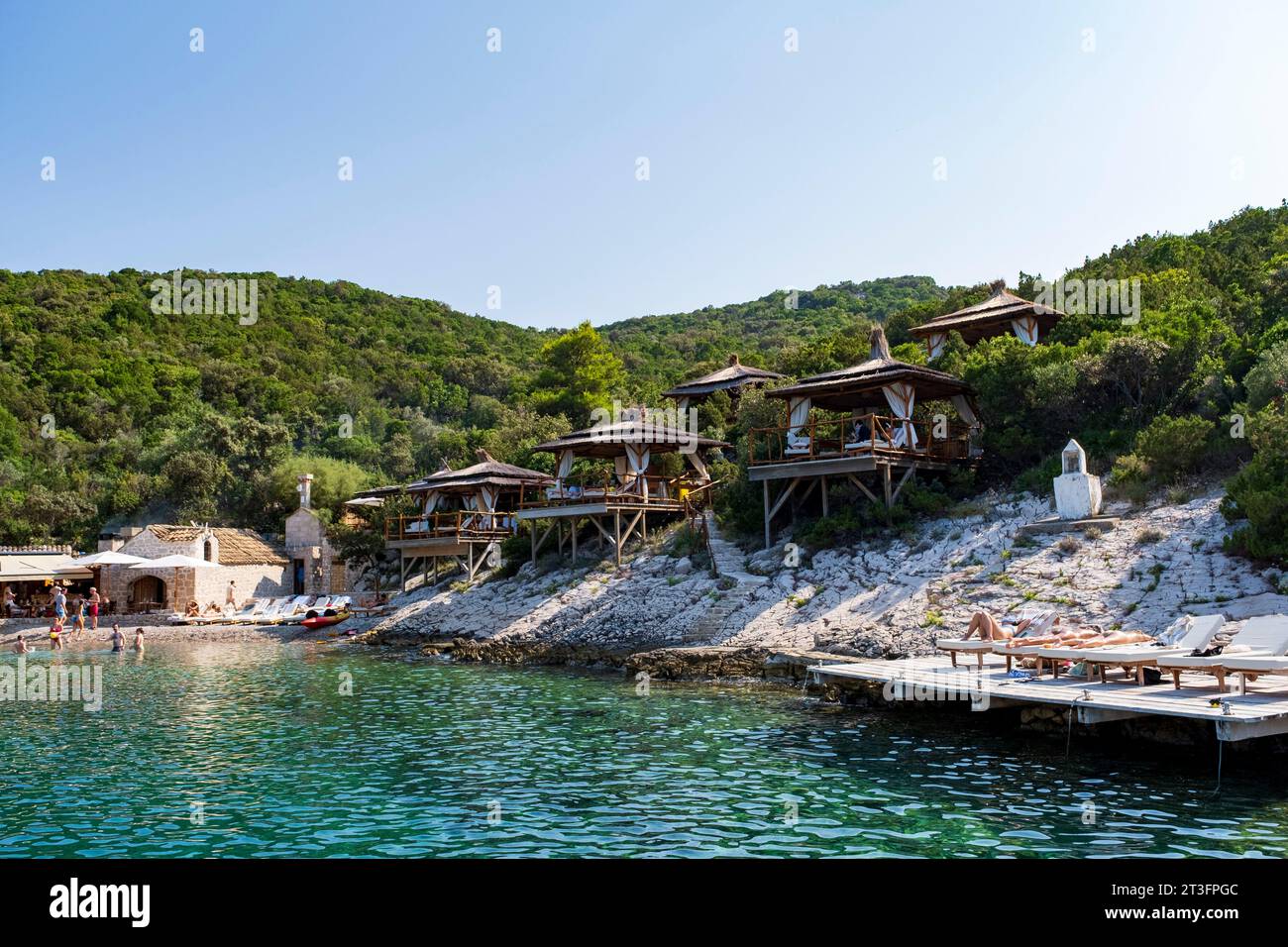 Croatia, Dalmatia, Elaphite Islands, Island of Sipan, private beach of