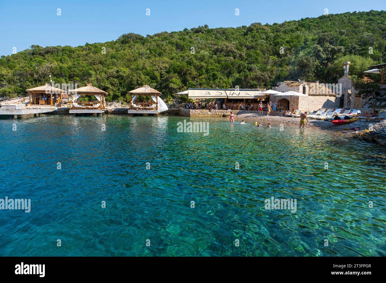 Croatia, Dalmatia, Elaphite Islands, Island of Sipan, private beach of