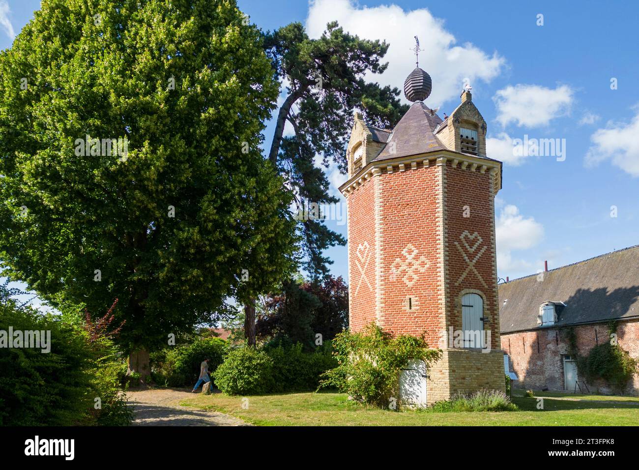 France, Nord, Esquelbecq, favorite village of the French 2023, dovecote of the castle of Esquelbecq Stock Photo