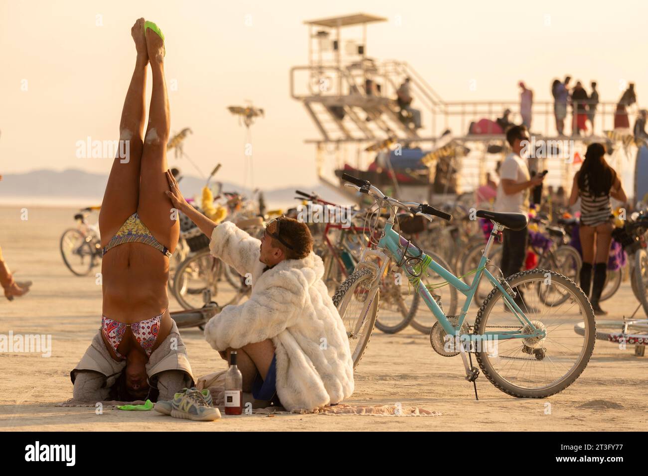 United States, Nevada, Black Rock Desert, Pershing county, Black Rock City, Burning Man festival Stock Photo