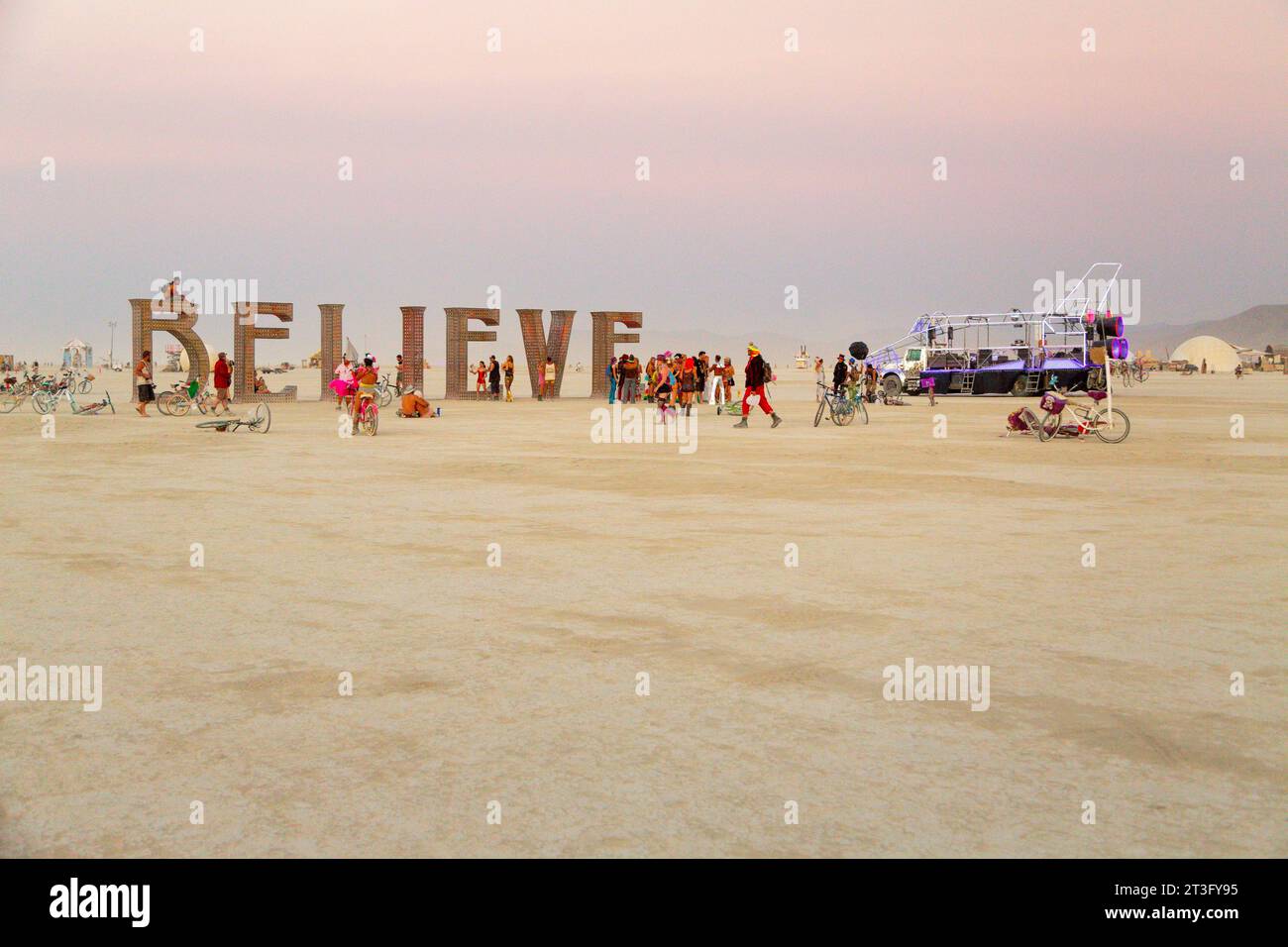 United States, Nevada, Black Rock Desert, Pershing county, Black Rock City, Burning Man festival Stock Photo