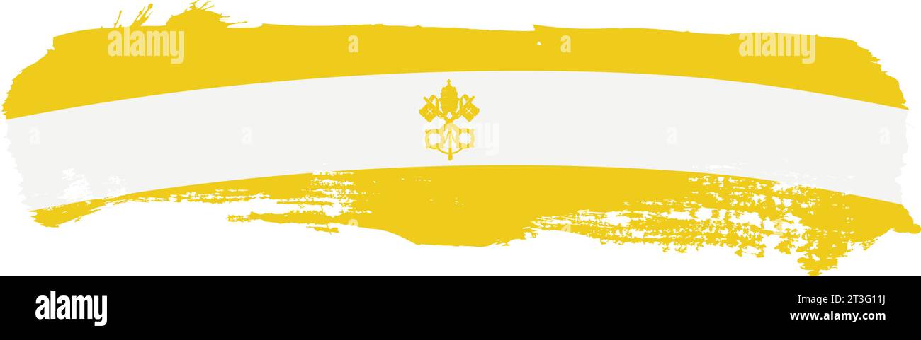 Vatican  flag brush element, vector illustration isolated on a white Stock Vector