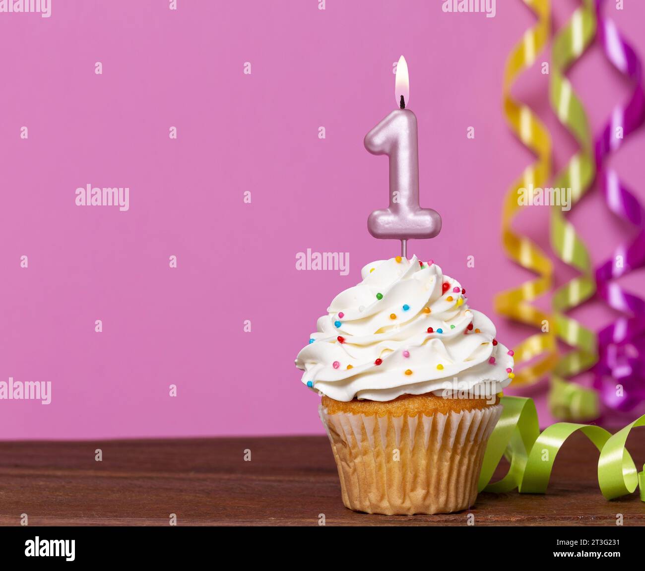 1 year birthday card Banque d'images vectorielles - Alamy