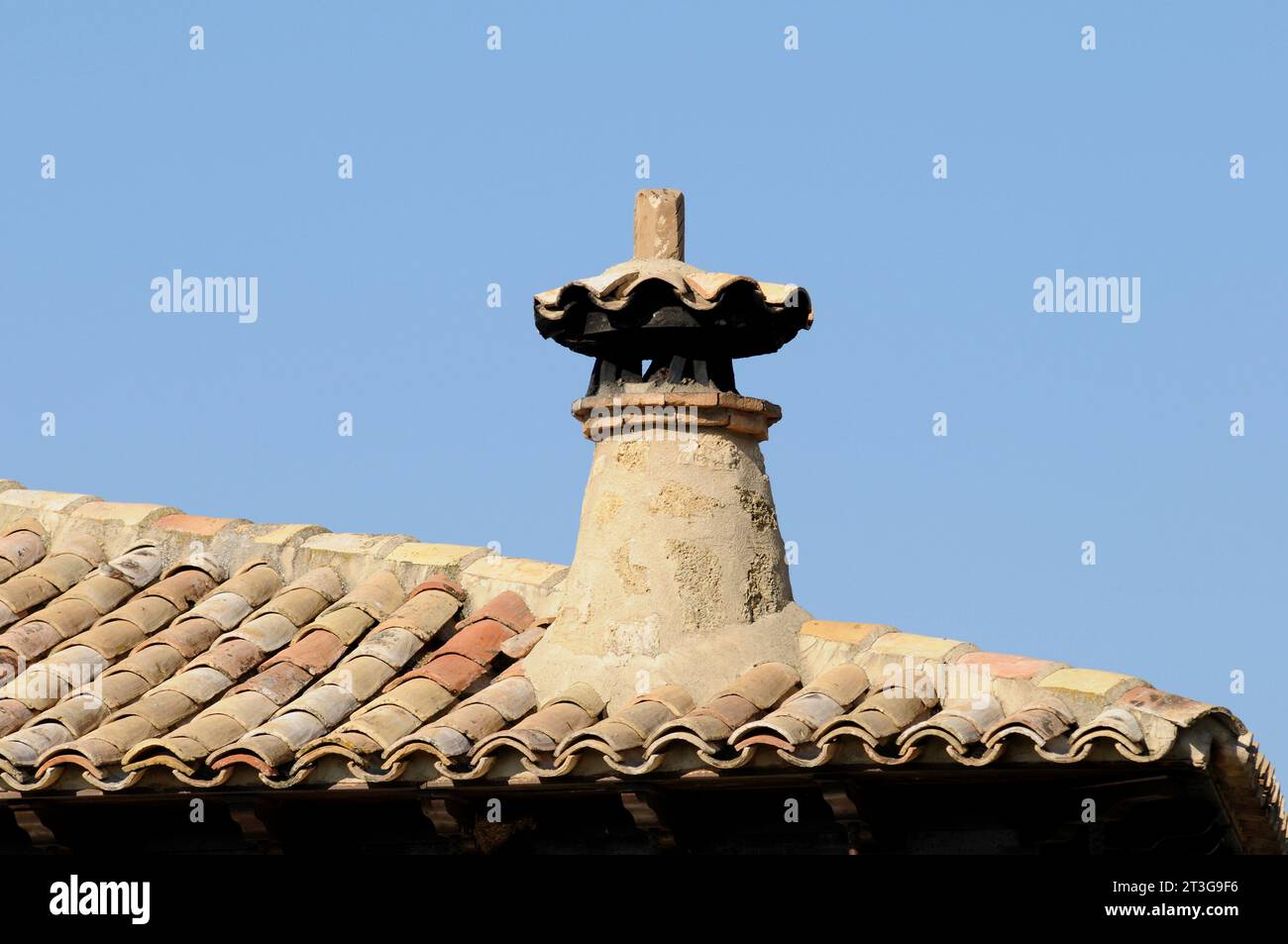 Traditional chimney. Asque, Colungo municipality, Huesca province, Aragon, Spain. Stock Photo