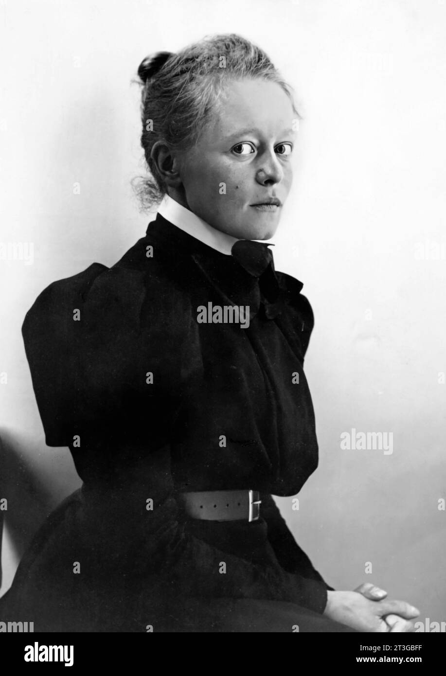 Helene Schjerfbeck. Portrait of the Finnish artist,  Helena Sofia (Helene) Schjerfbeck (1862-1946), in the early 1890s Stock Photo