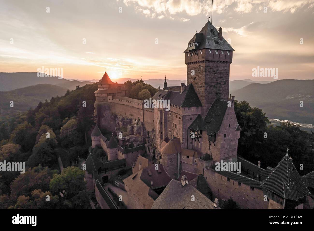 France, Bas Rhin, Alsace Wine Road, Orschwiller, Haut Koenigsbourg ...