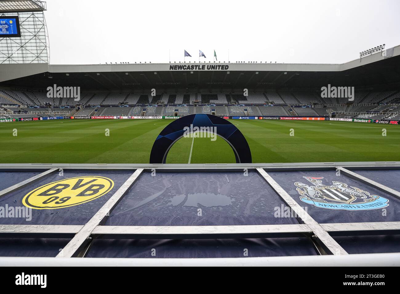 Newcastle, UK. 25th Oct, 2023. A general view of St. James's Park during the UEFA Champions League match Newcastle United vs Borussia Dortmund at St. James's Park, Newcastle, United Kingdom, 25th October 2023 (Photo by Mark Cosgrove/News Images) in Newcastle, United Kingdom on 10/25/2023. (Photo by Mark Cosgrove/News Images/Sipa USA) Credit: Sipa USA/Alamy Live News Stock Photo