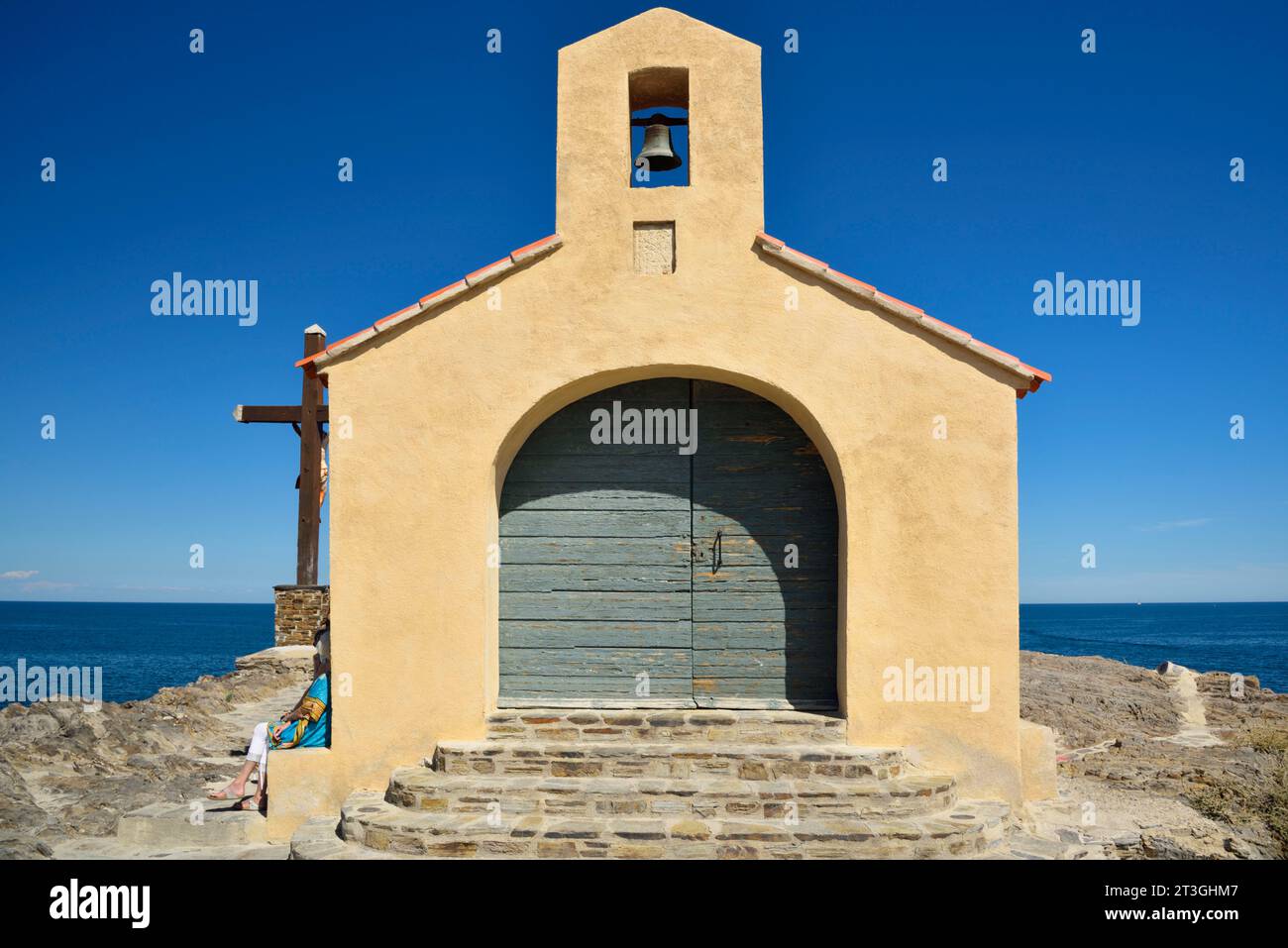 France, Pyrenees Orientales, Cote Vermeille, Collioure, Saint Vincent chapel Stock Photo