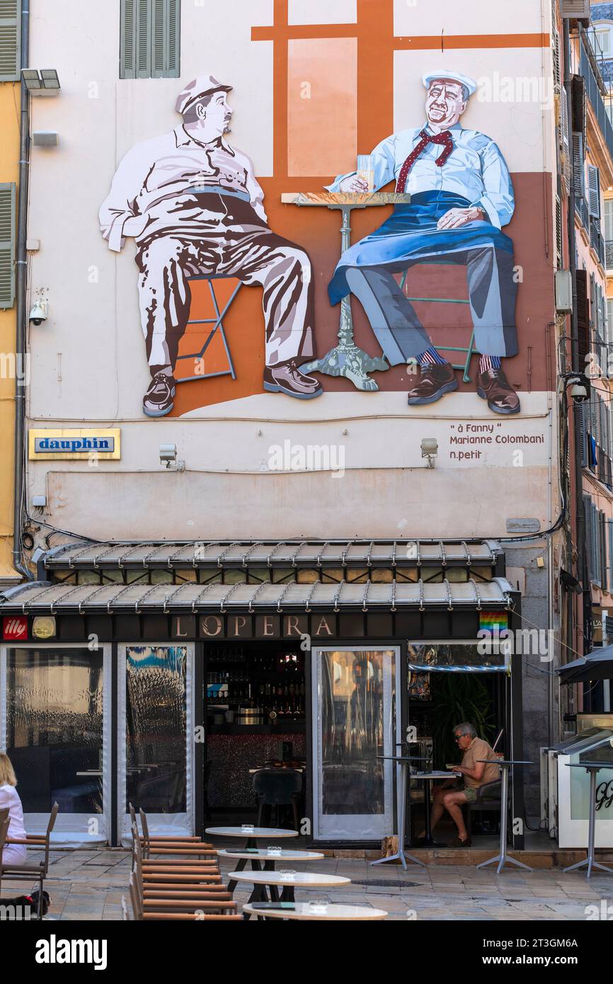 France, Var, Toulon, Place Victor Hugo, cafe Stock Photo
