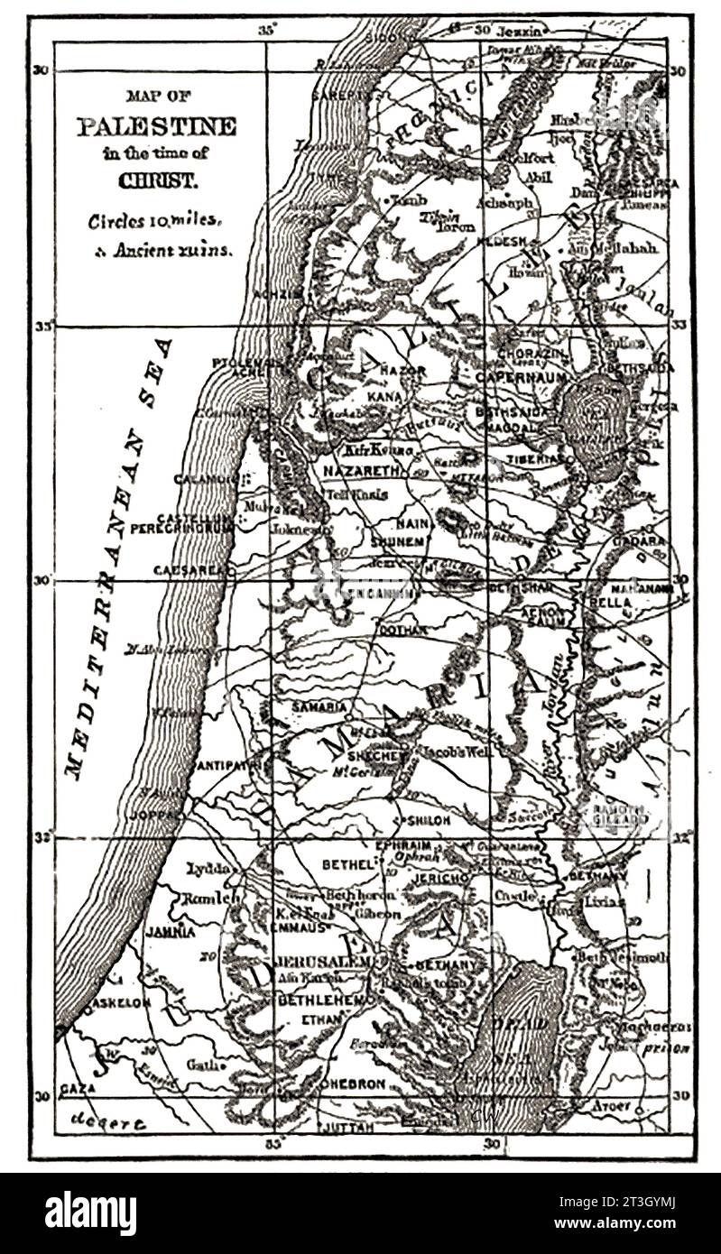 1874 map of Ancient Palestine at the time of Christ Stock Photo - Alamy