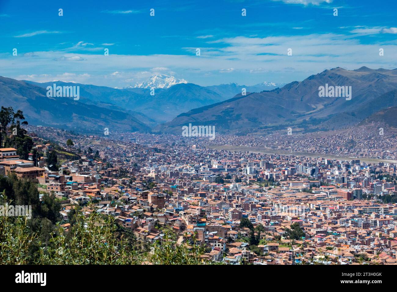 Bird-eye view of Cusco city Stock Photo