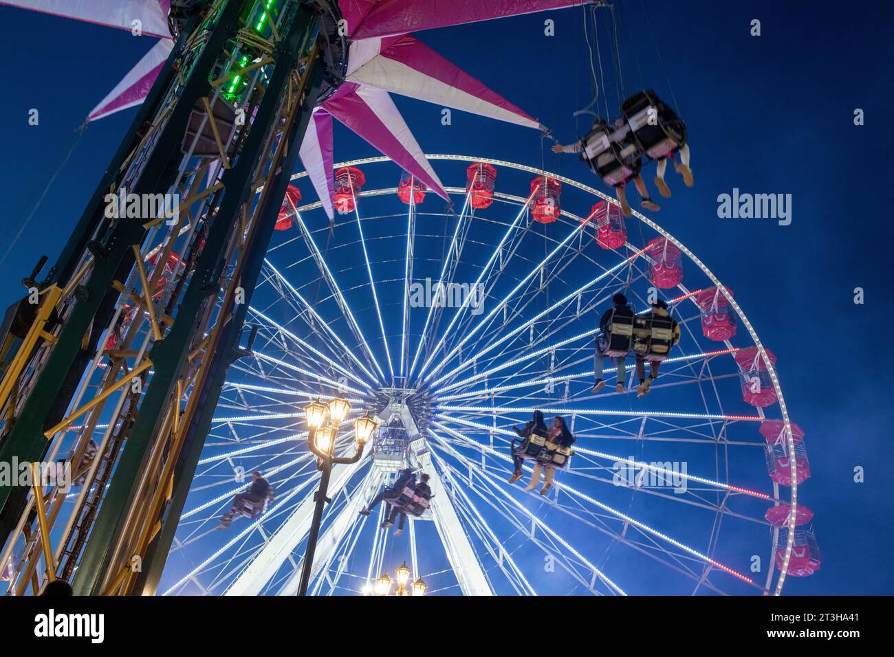 Night time at Goose Fair, Nottingham Nottinghamshire England UK Stock Photo Alamy