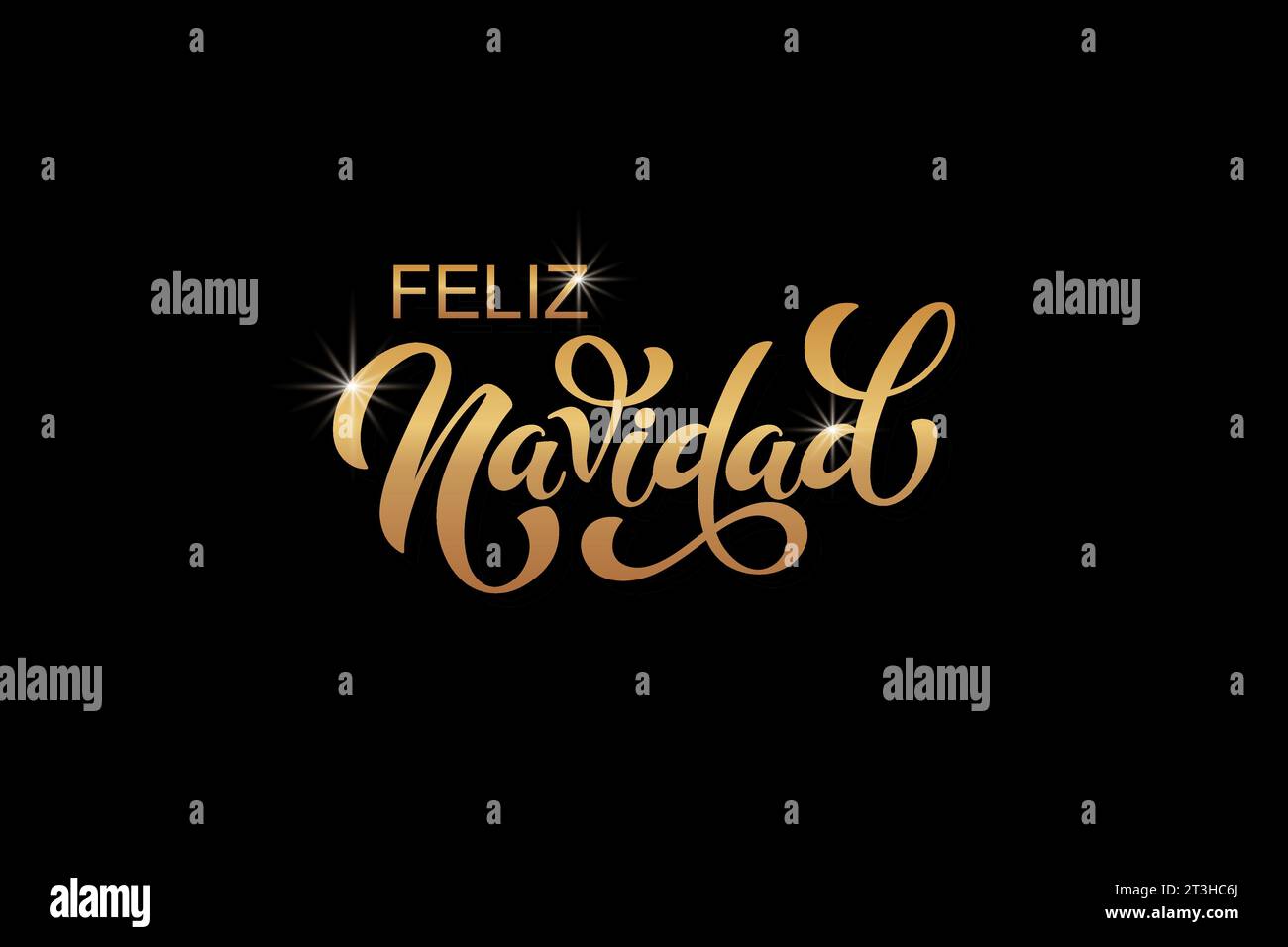 Feliz Navidad spanish Merry Christmas Modern calligraphy lettering on ...