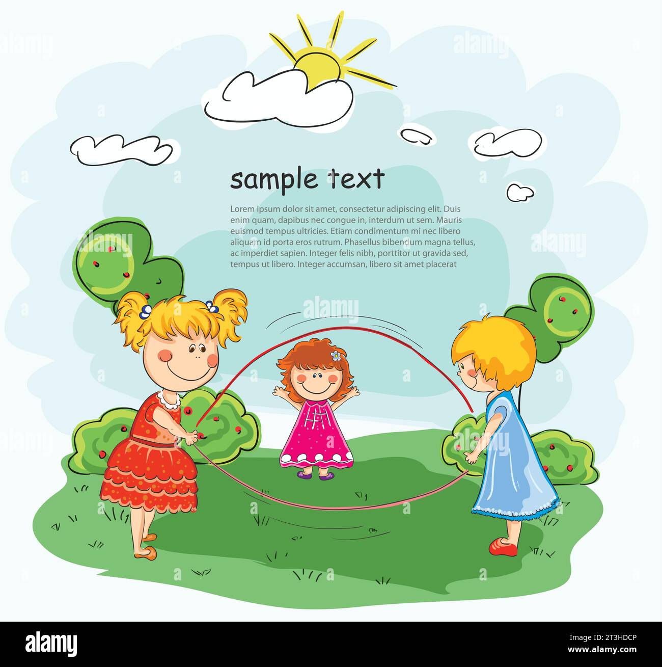 Little girls playing Royalty Free Vector Image Stock Vector Image & Art ...