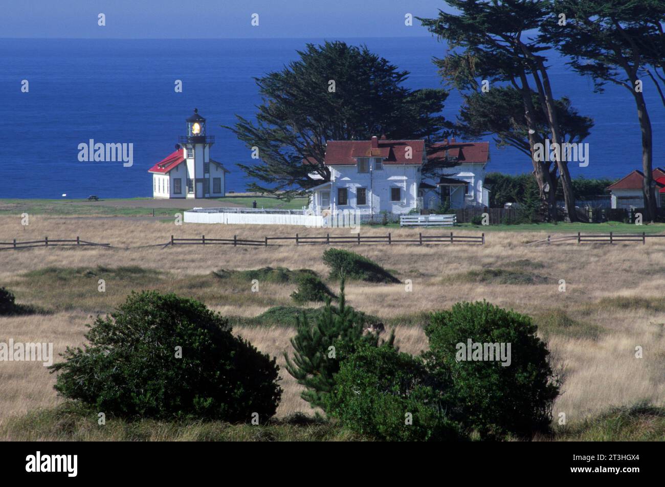 Point Cabrillo Lighthouse, Point Cabrillo Light Station State Historic Park, California Stock Photo