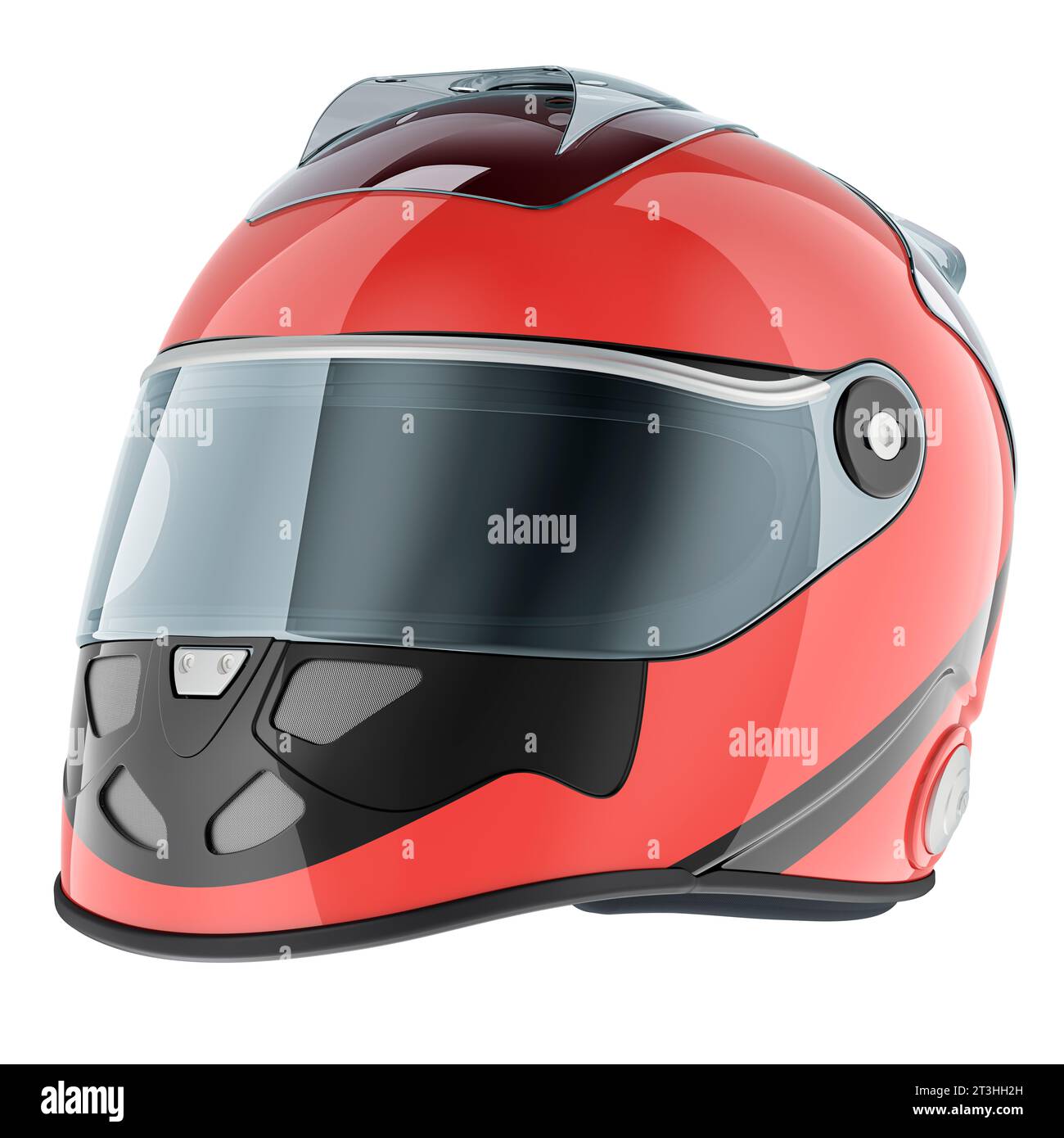 Red racing helmet, 3D rendering isolated on white background Stock ...