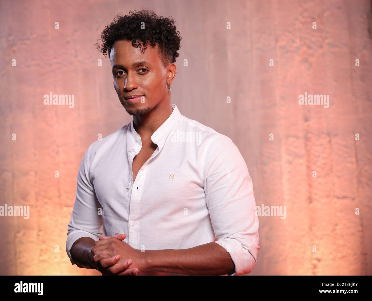 Hamburg, Germany. 25th Oct, 2023. Musical actor Benét Monteiro at a photo session for his
