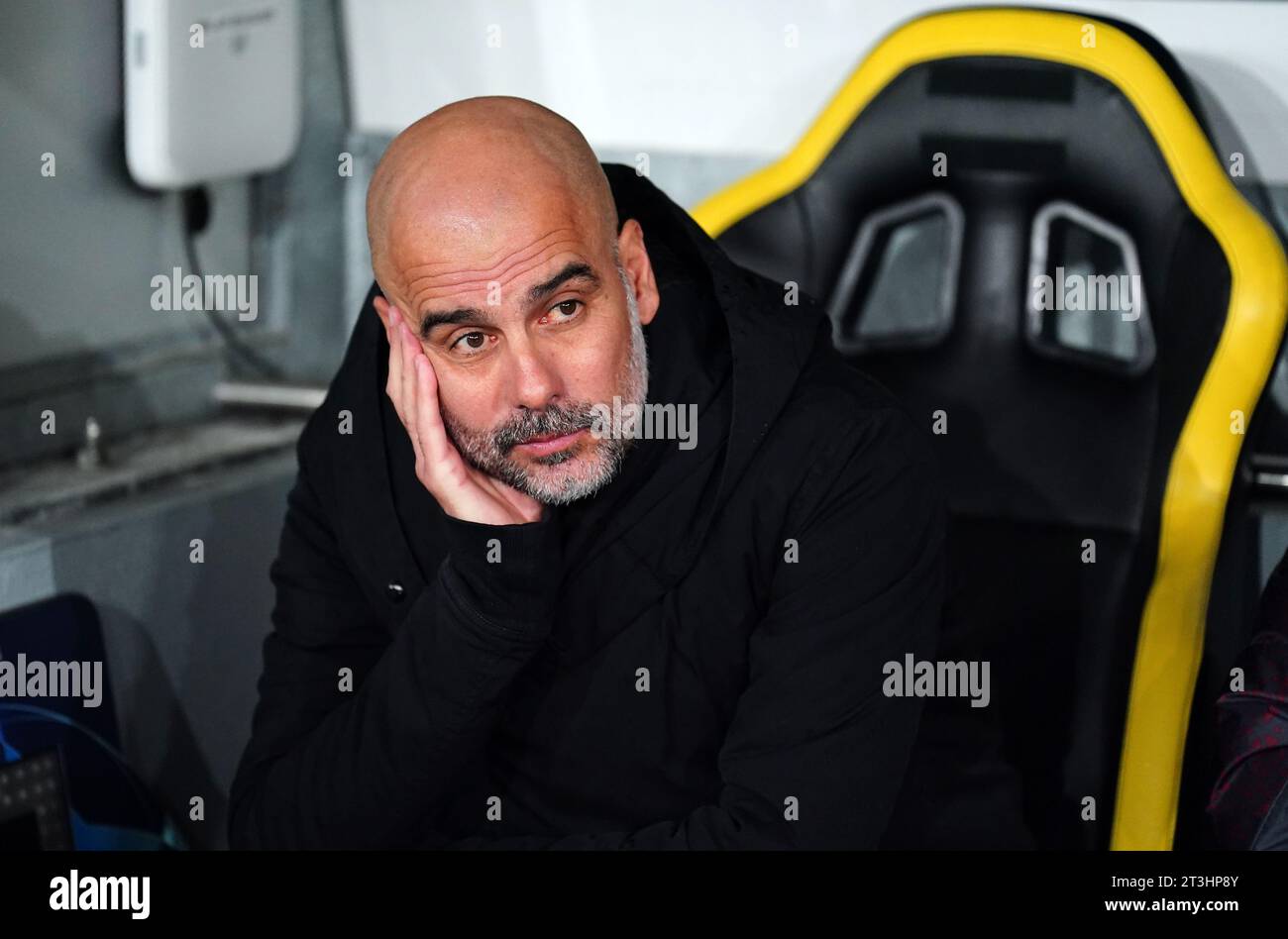 Manchester City manager Pep Guardiola during the UEFA Champions League Group G match at the Wankdorf Stadium in Bern, Switzerland. Picture date: Wednesday October 25, 2023. Stock Photo
